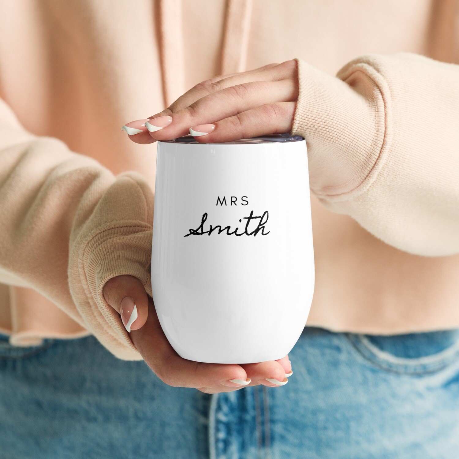 Personalized Mr and Mrs Drink Tumbler Gift for Newlyweds. 
