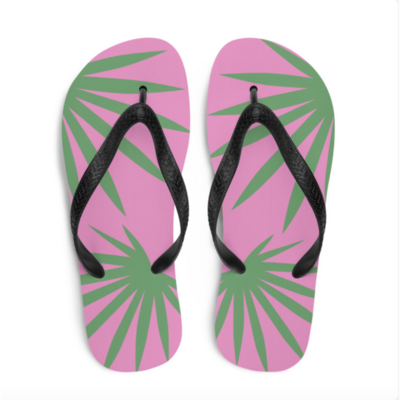 Tropical Summer Flip-Flops. Hawaiian Style Flip Flops.