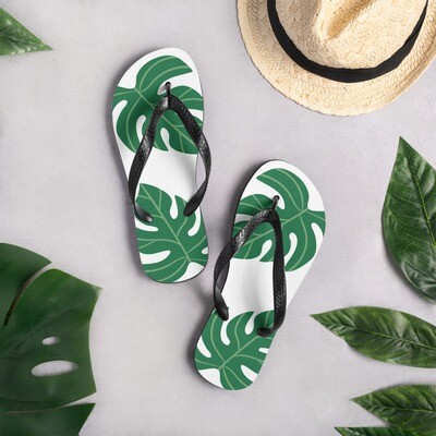 Tropical Summer Flip-Flops. Hawaiian Style Flip Flops.