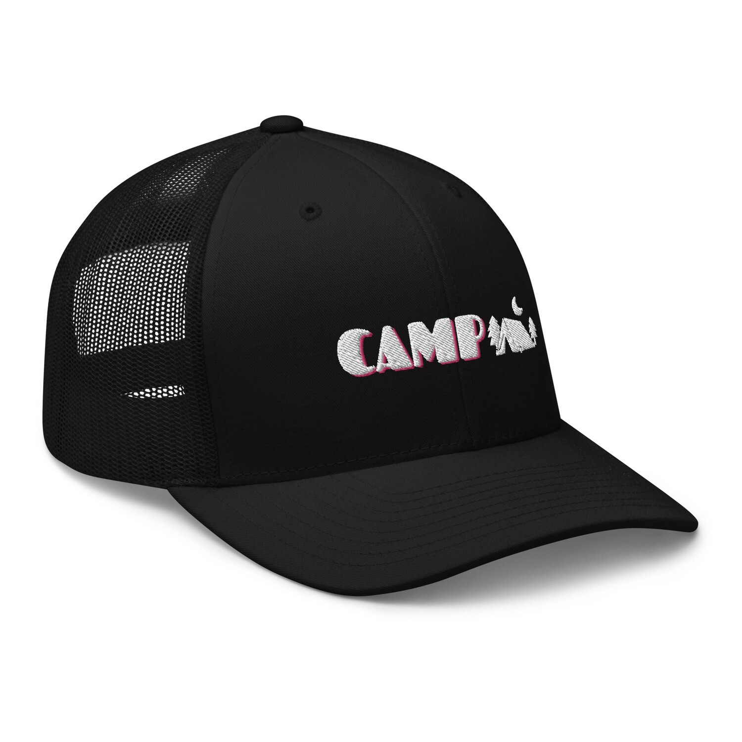 Camp Trucker Cap. Retro Camper Trucker Hat.