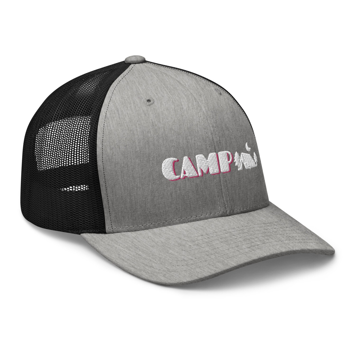 Camp Trucker Cap. Retro Camper Trucker Hat.