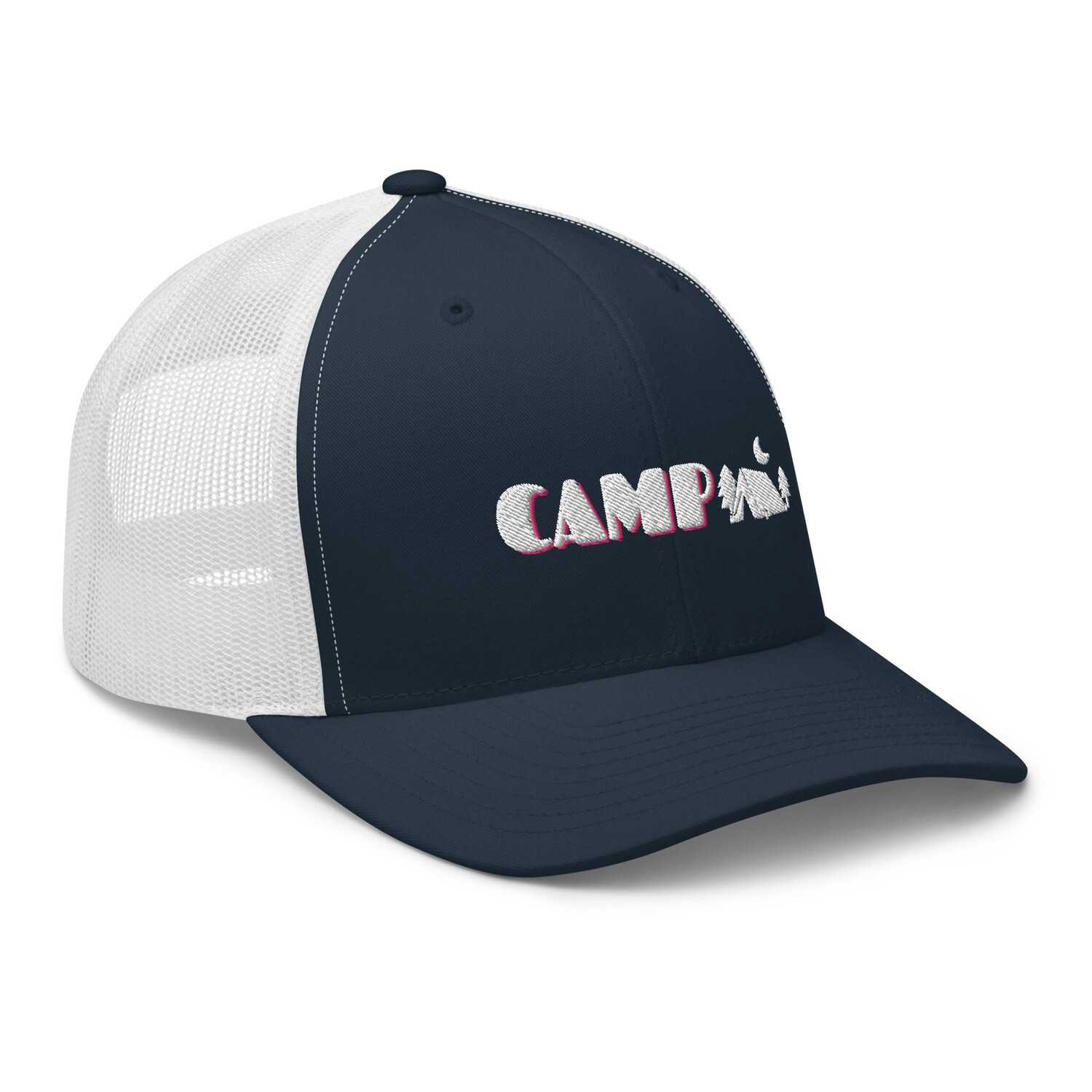Camp Trucker Cap. Retro Camper Trucker Hat.