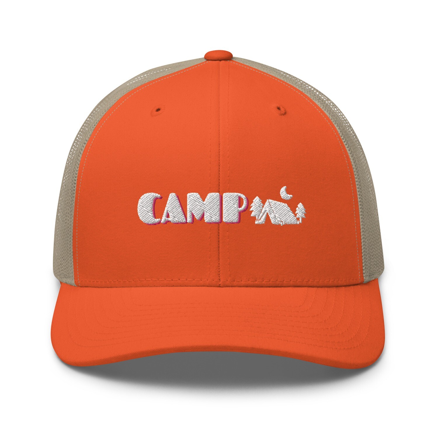 Camp Trucker Cap. Retro Camper Trucker Hat.