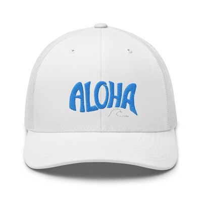 Blue Aloha Wave Trucker Cap