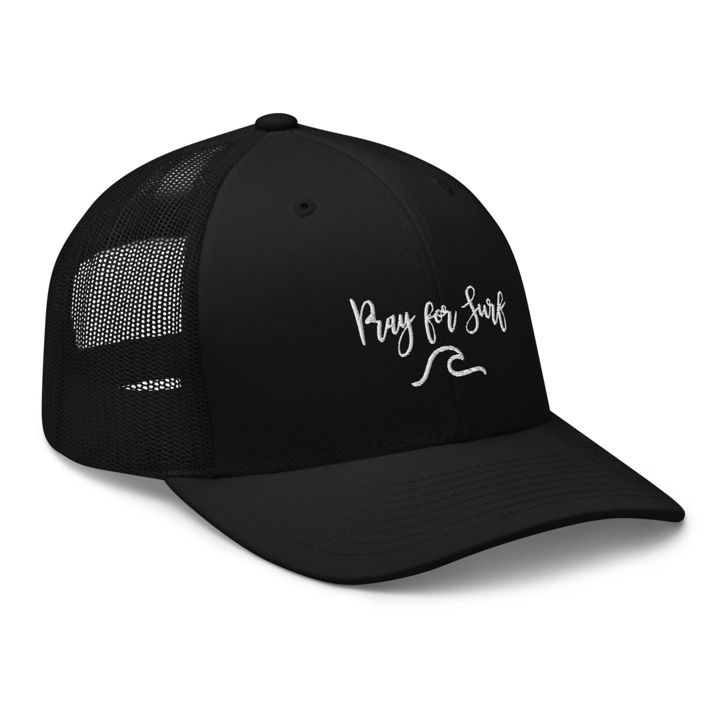 Pray for Surf Trucker Cap. Retro Surfers Trucker Hat.