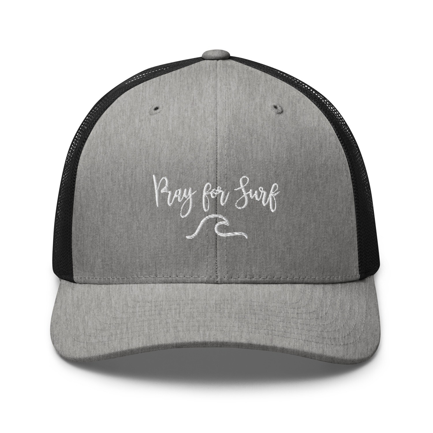 Pray for Surf Trucker Cap. Retro Surfers Trucker Hat.