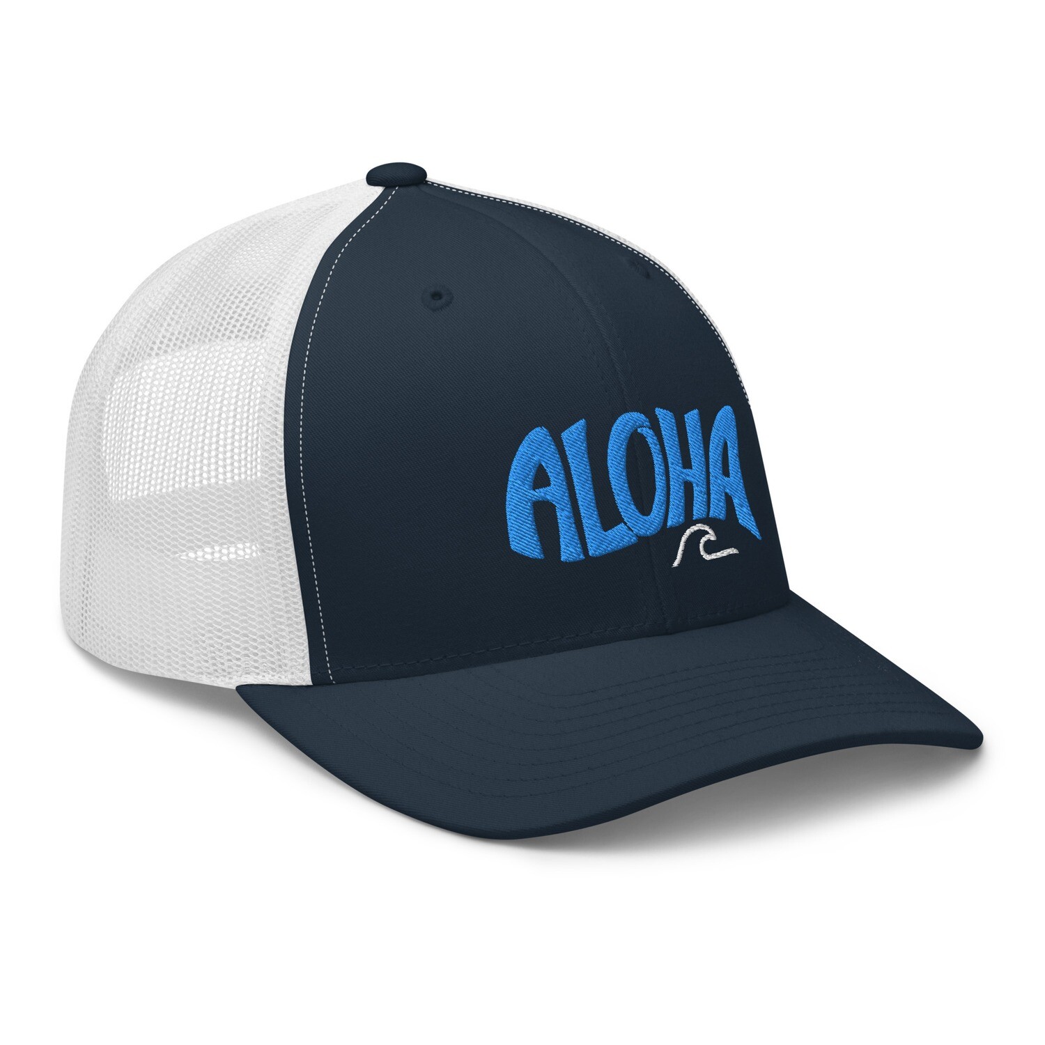 Blue Aloha Wave Trucker Cap