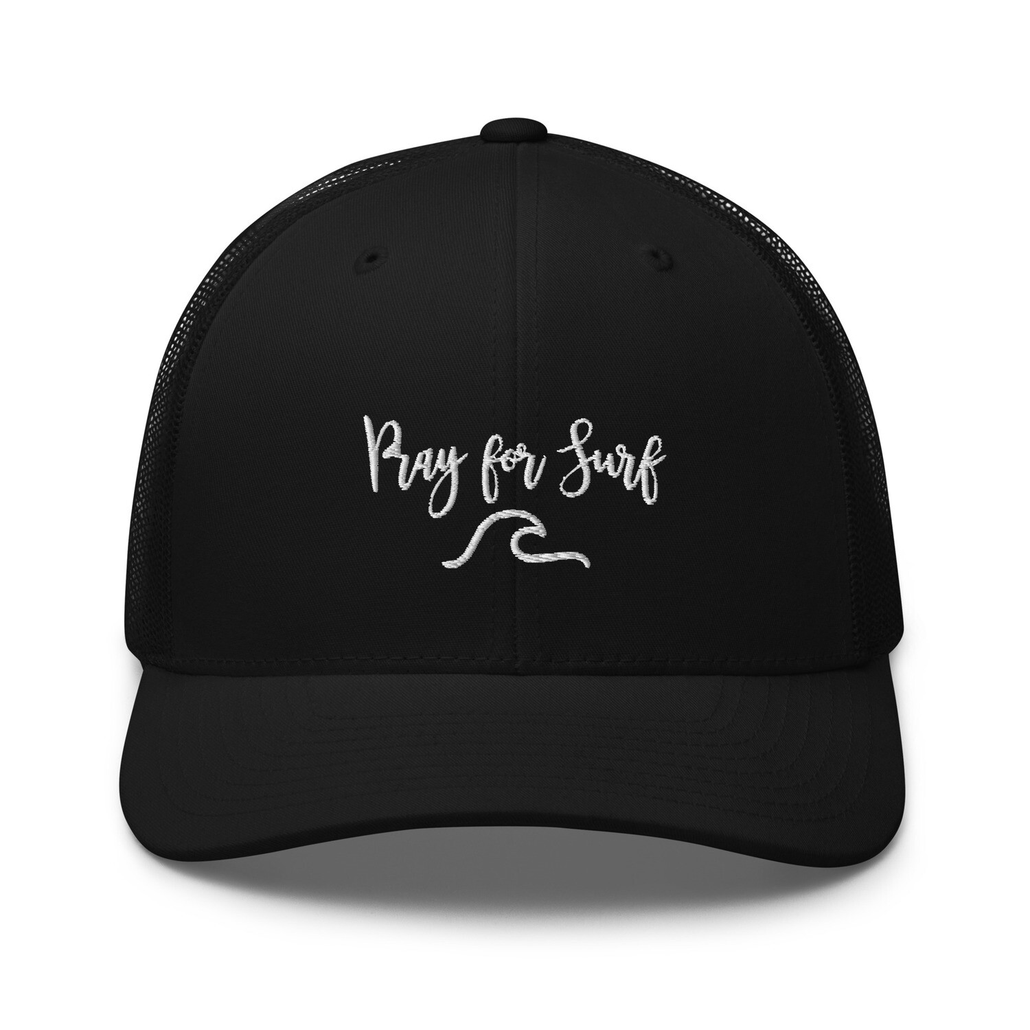 Pray for Surf Trucker Cap. Retro Surfers Trucker Hat.