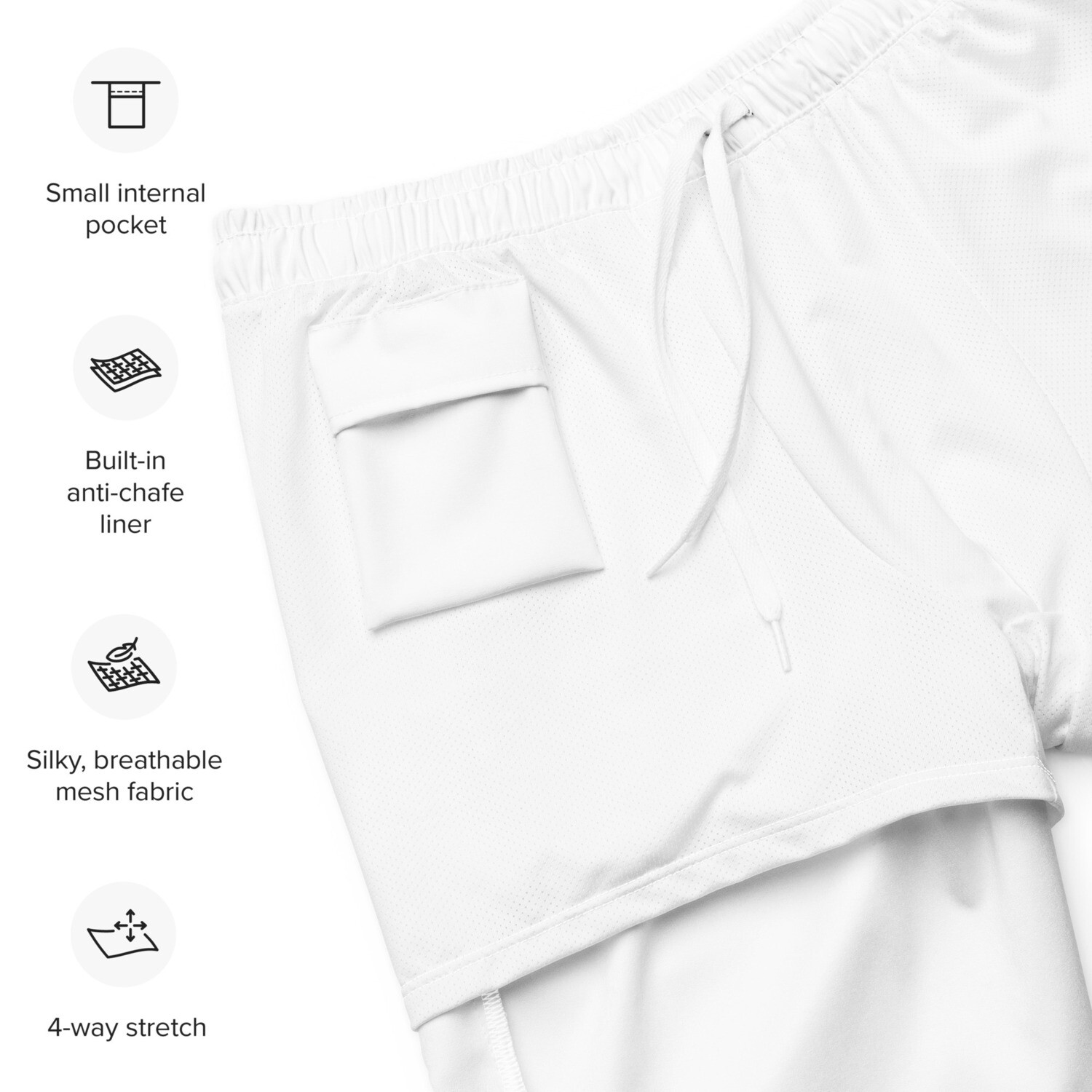Men&#39;s White UP50+ Swim Trunks.