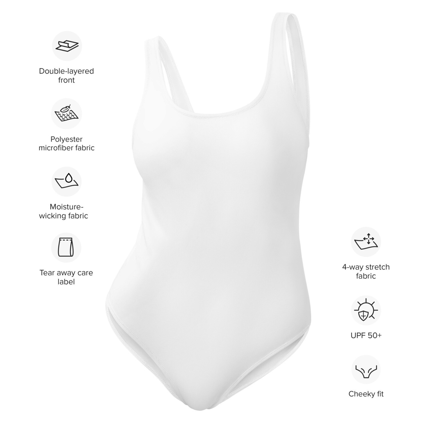 Cheeky Fit One-Piece White Swimsuit
