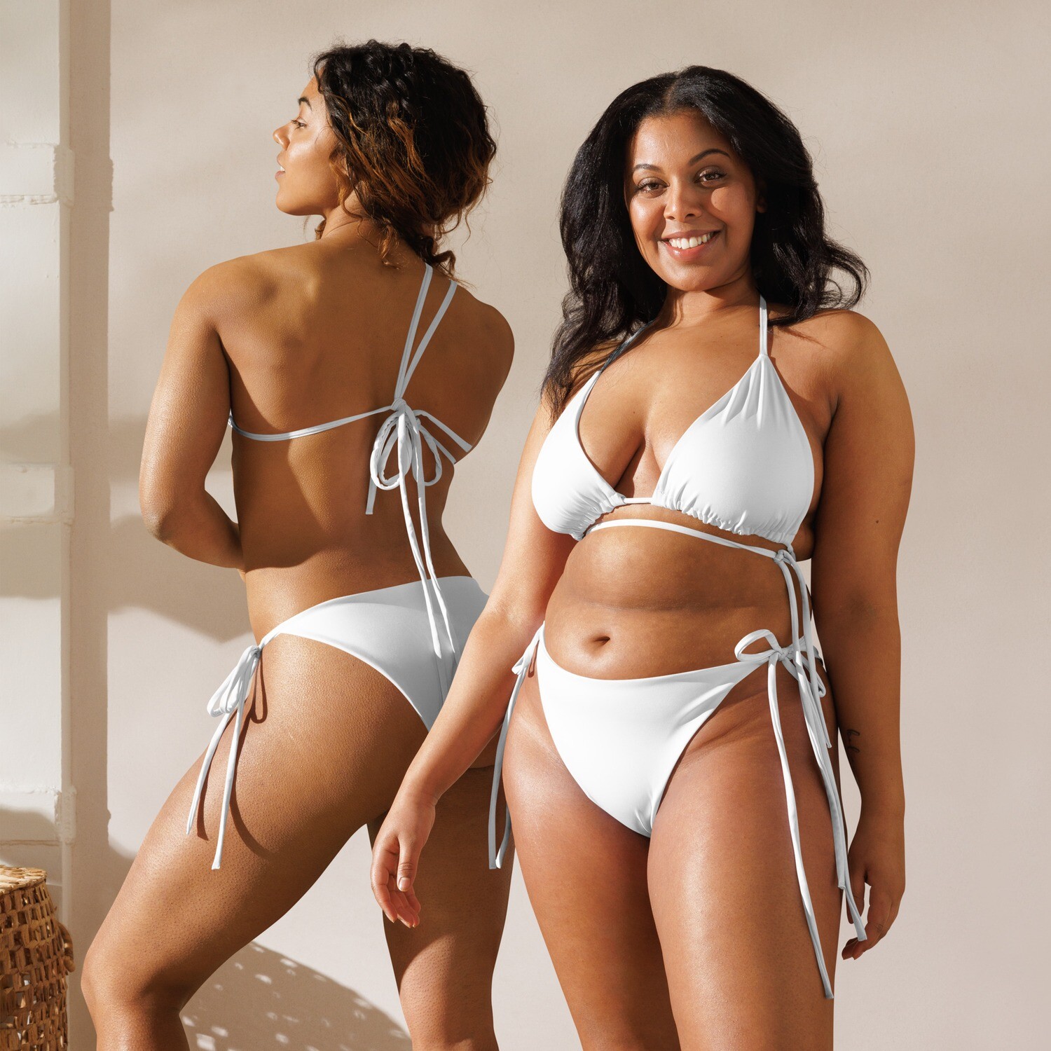 Recycled White String Bikini