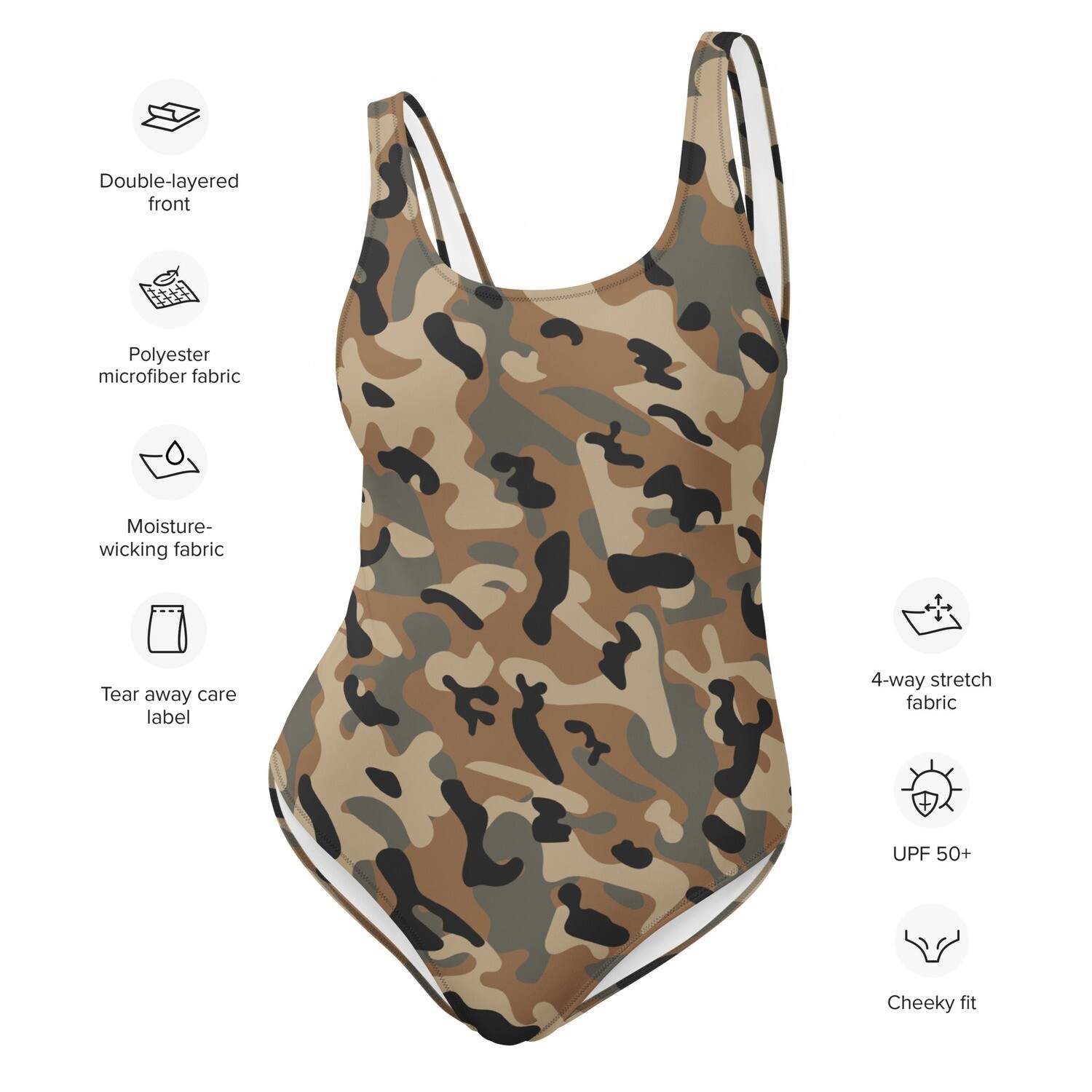 Cheeky Fit Army Camo One-Piece Swimsuit