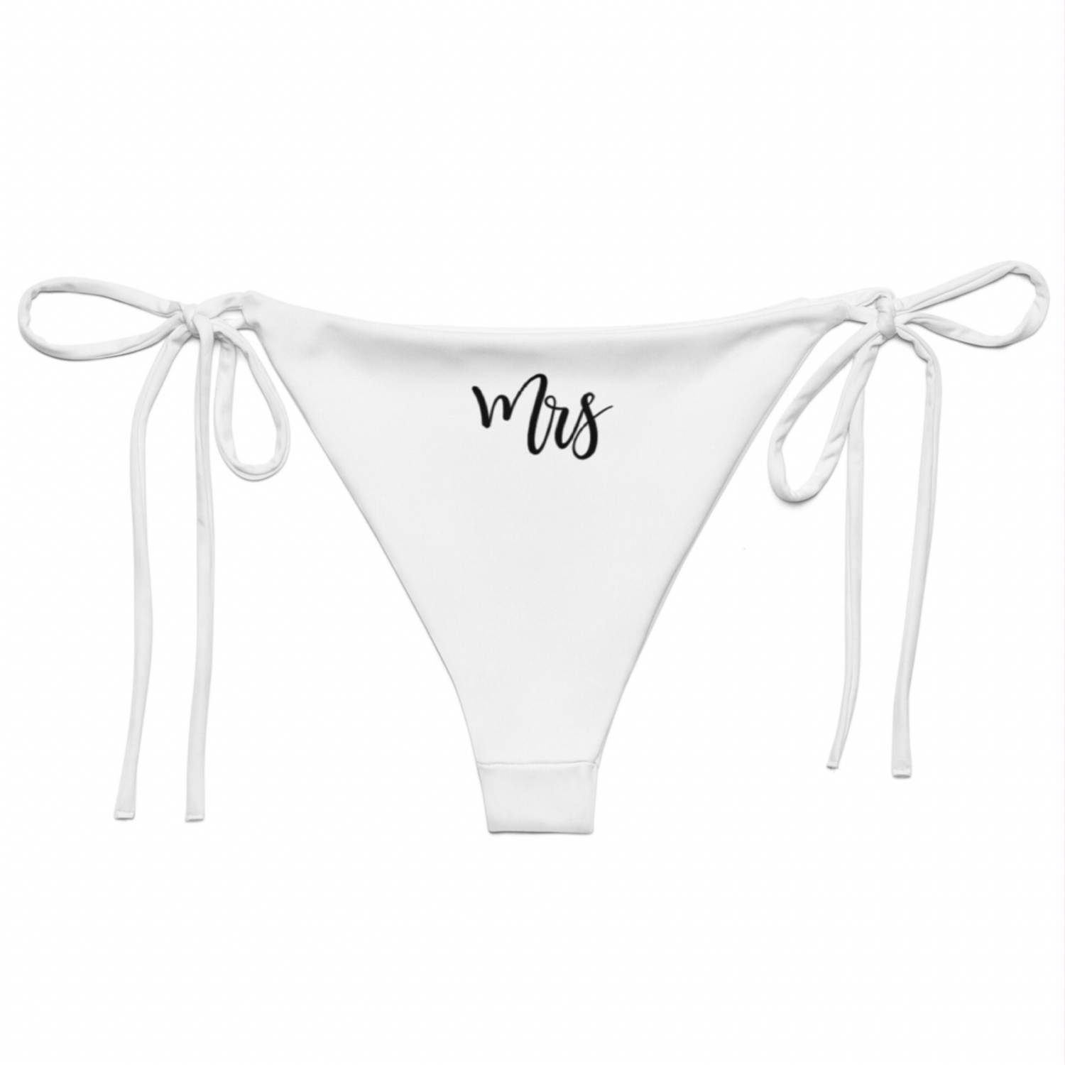 Mrs Bikini Separates. Honeymoon Bride Mix and Match Black or White String Bikini Bottom &amp; Top