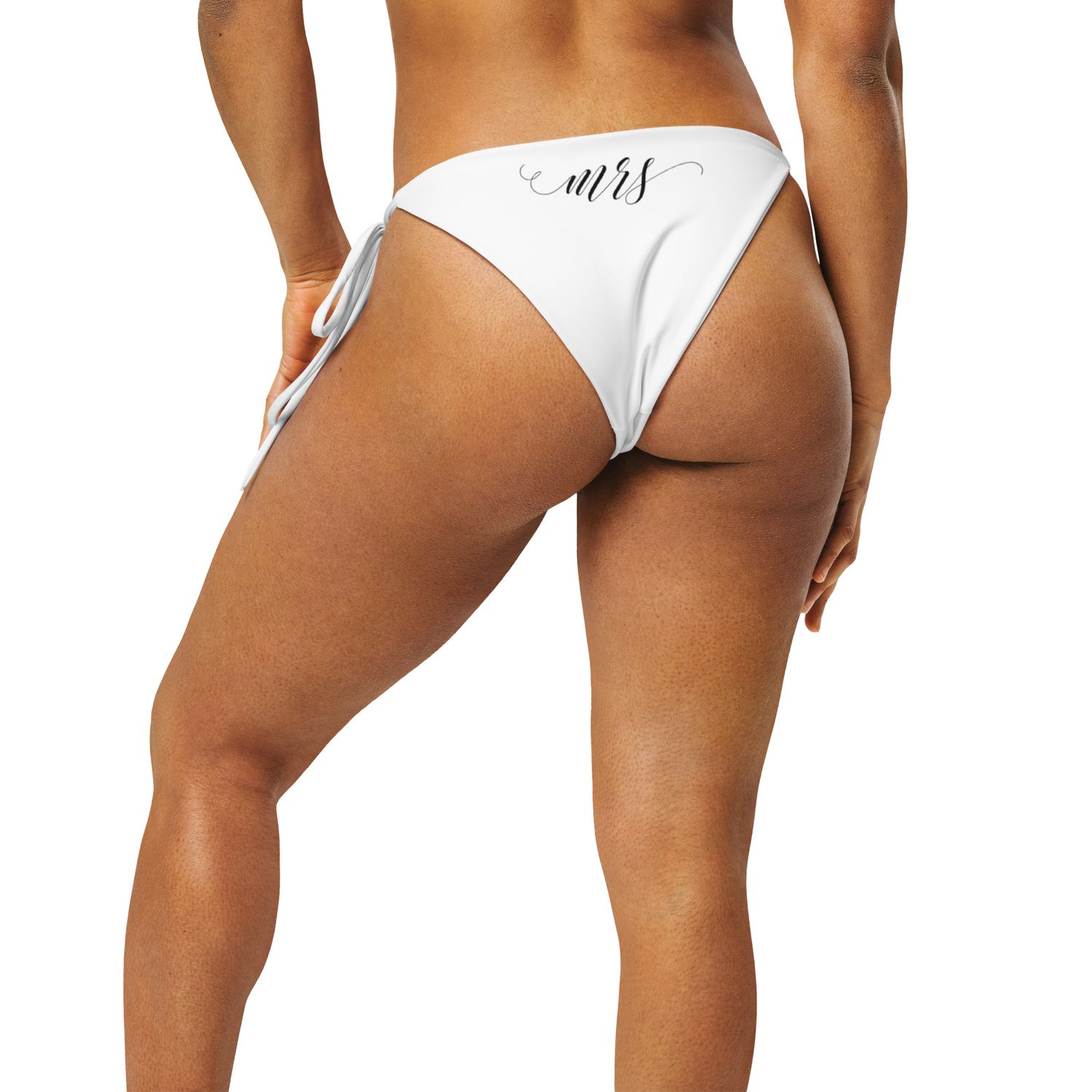 Mrs Bikini Separates. Honeymoon Bride Mix and Match Black or White String Bikini Bottom &amp; Top