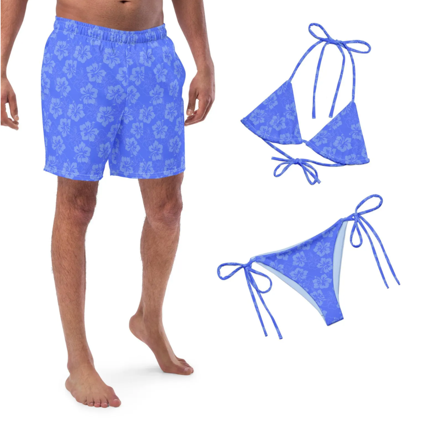 Matching Couples Tropical Swimsuits