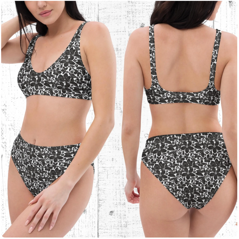 Romantic His and Hers Tropical Swimsuits