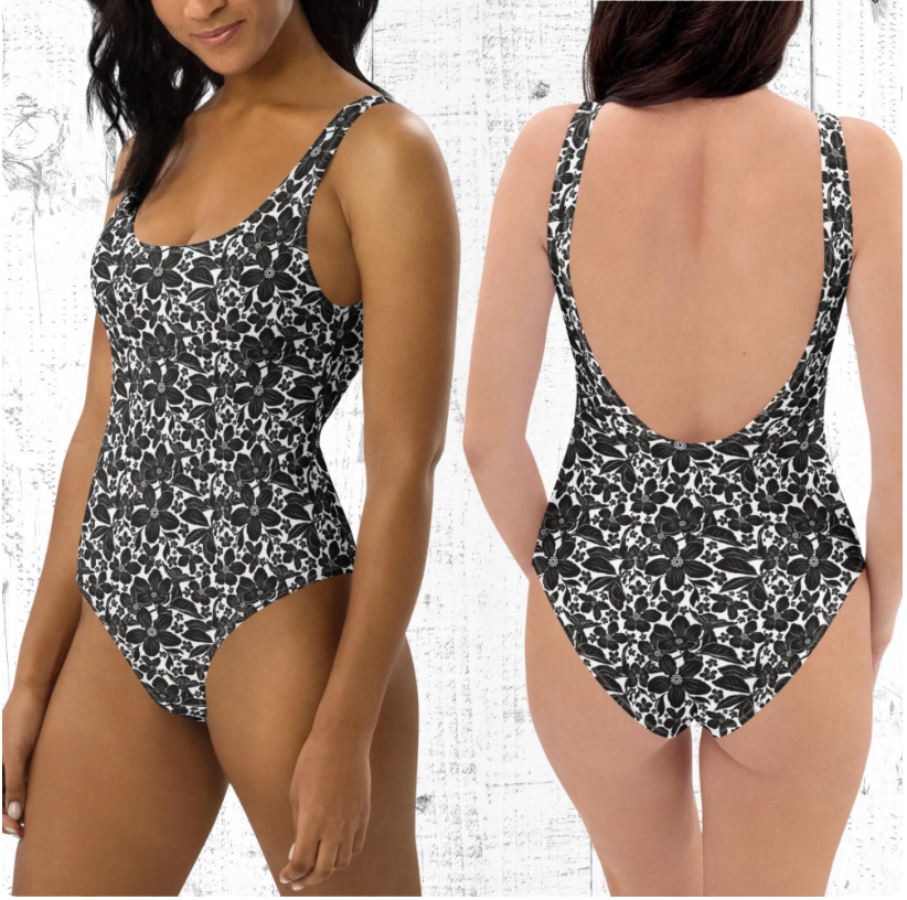 Romantic His and Hers Tropical Swimsuits