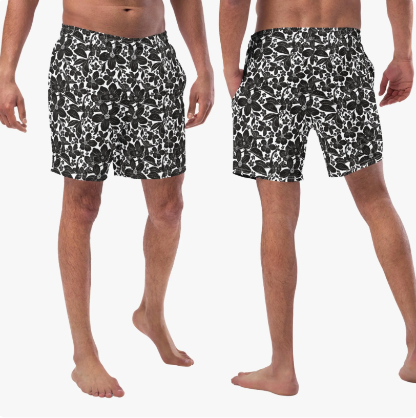 Romantic His and Hers Tropical Swimsuits