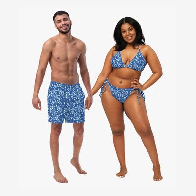 Tropical His and Hers Matching Swimsuits 