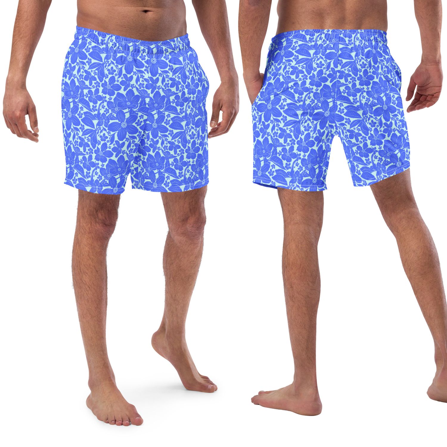 His and Hers Tropical Swimsuits - Matching Couples Vacation Bathing Suits for Honeymoon.