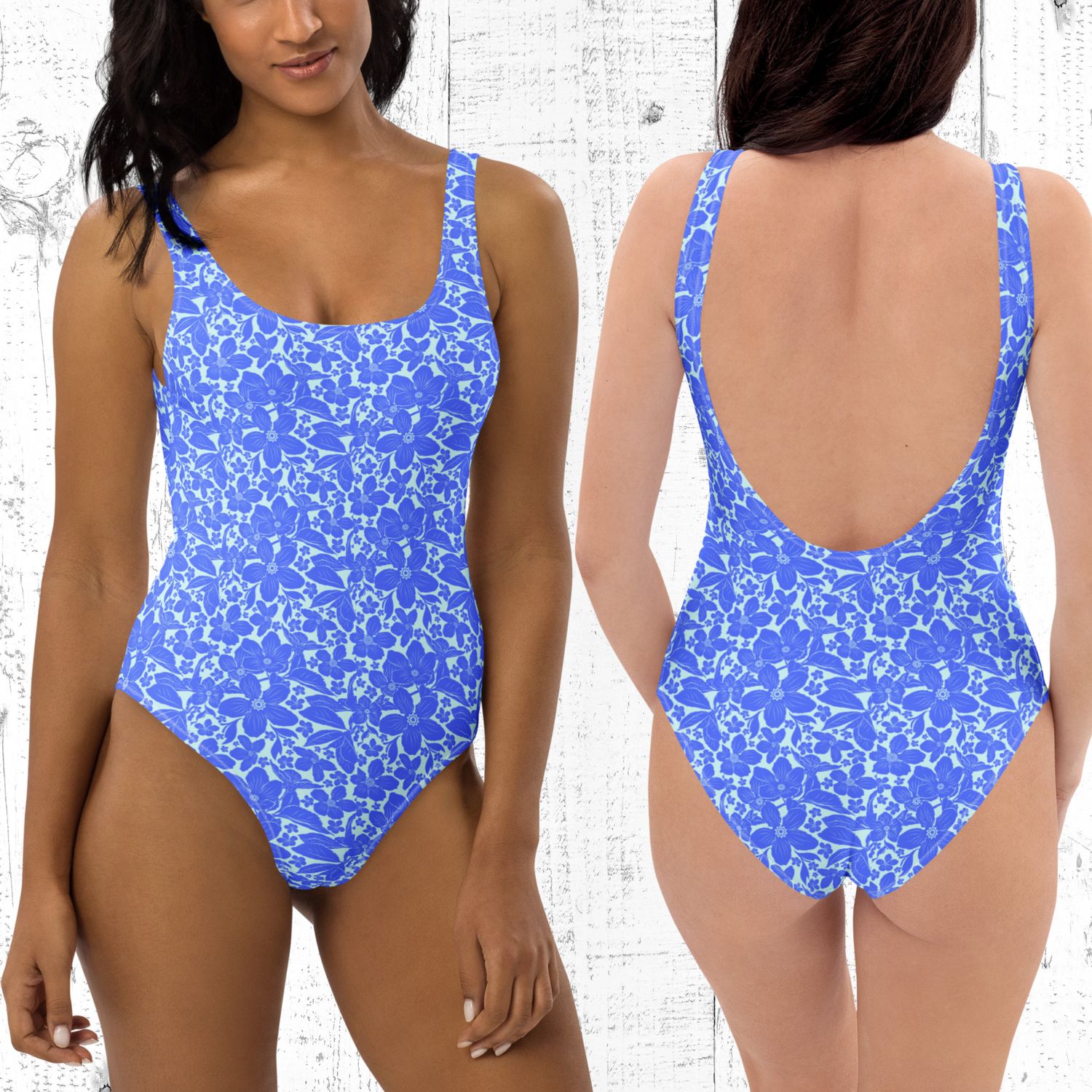 His and Hers Tropical Swimsuits - Matching Couples Vacation Bathing Suits for Honeymoon.