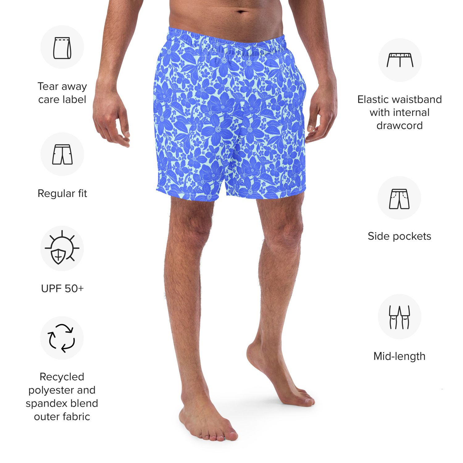 His and Hers Tropical Swimsuits - Matching Couples Vacation Bathing Suits for Honeymoon.