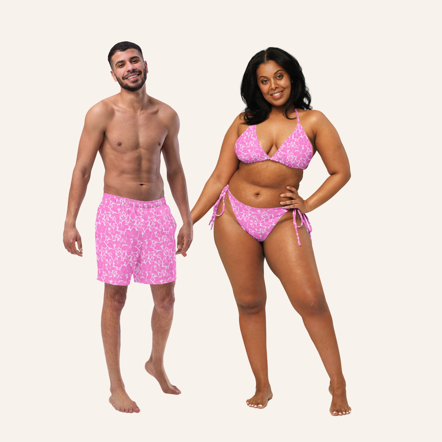 His and Hers Tropical Swimsuits