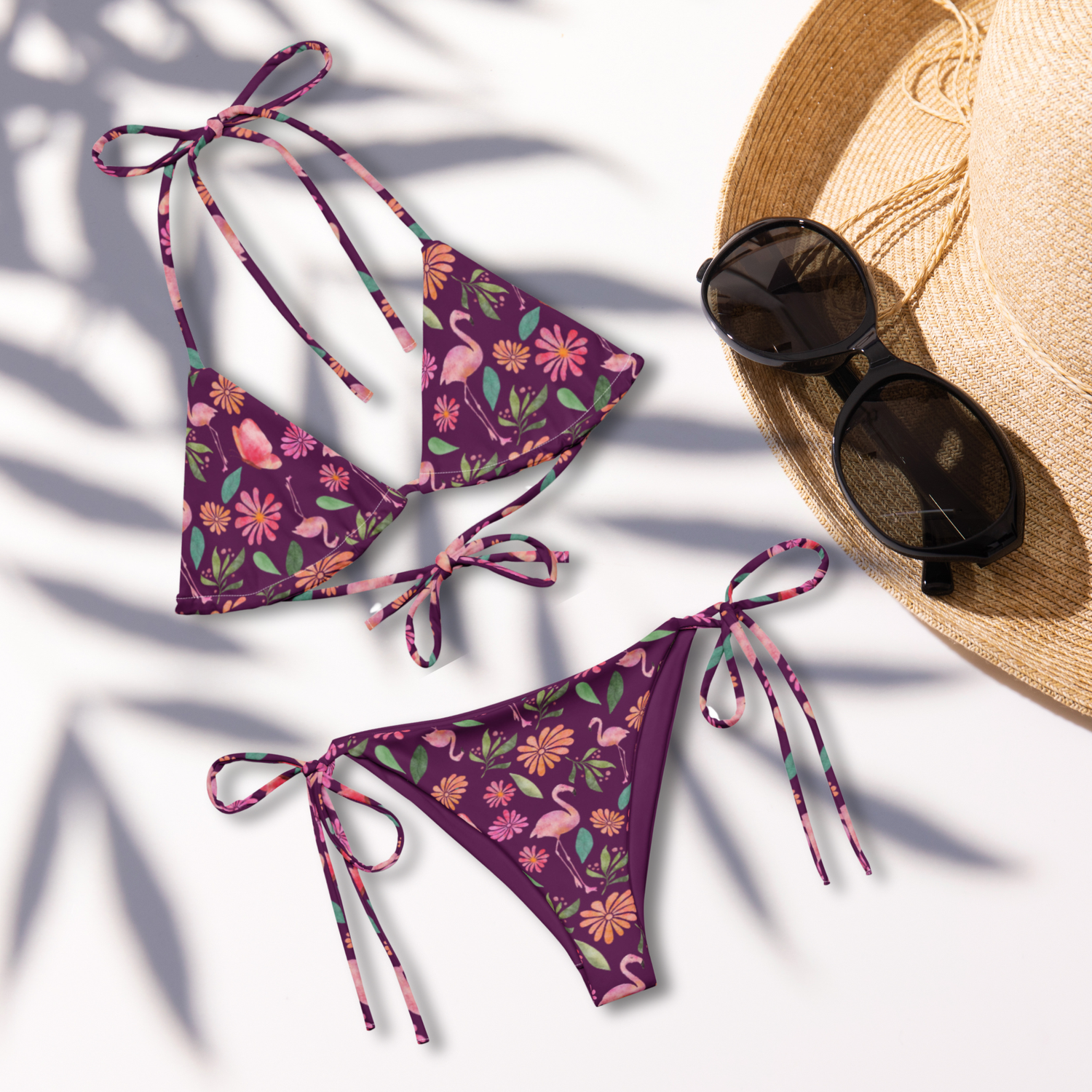 Matching Flamingo Swimsuits