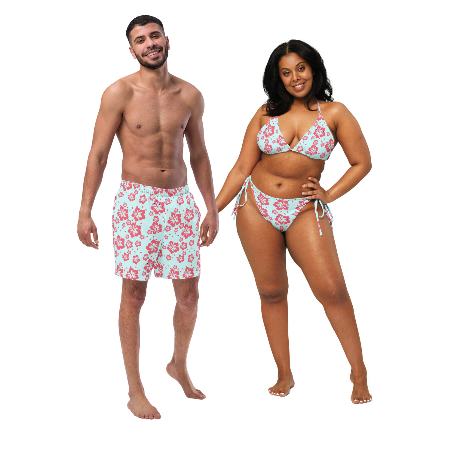 Matching Tropical Flowers Swimwear