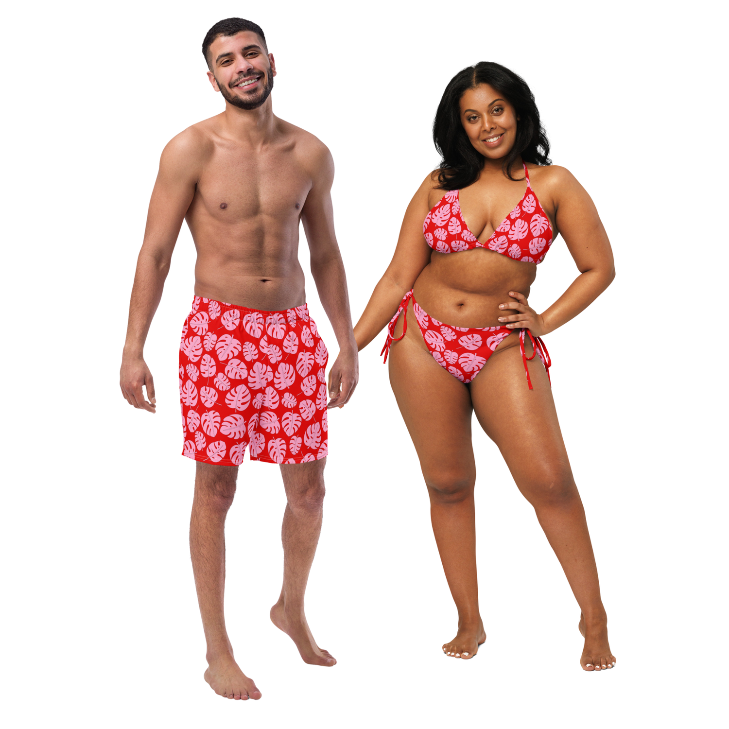 Matching Tropical Flowers Swimwear