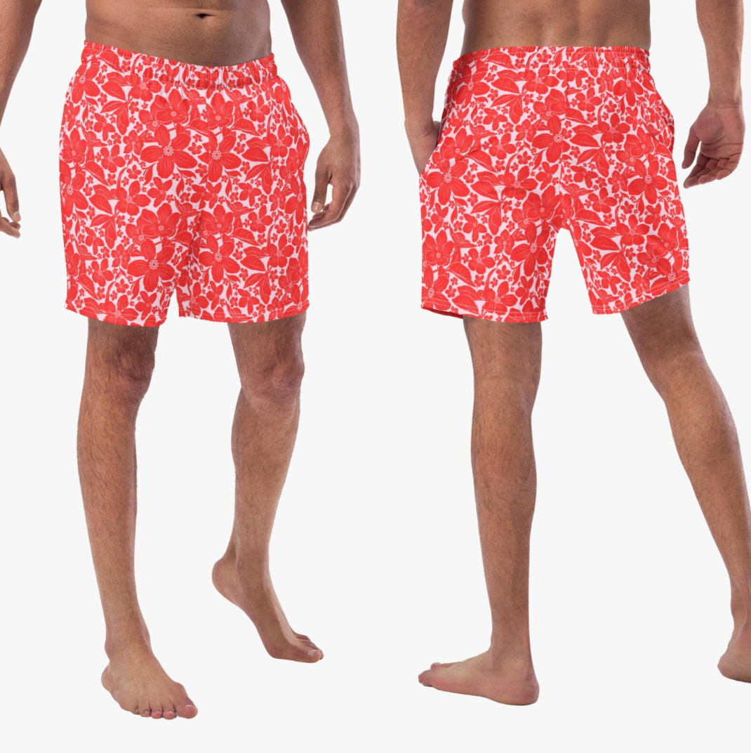 Tropical Red Swimsuit Sets