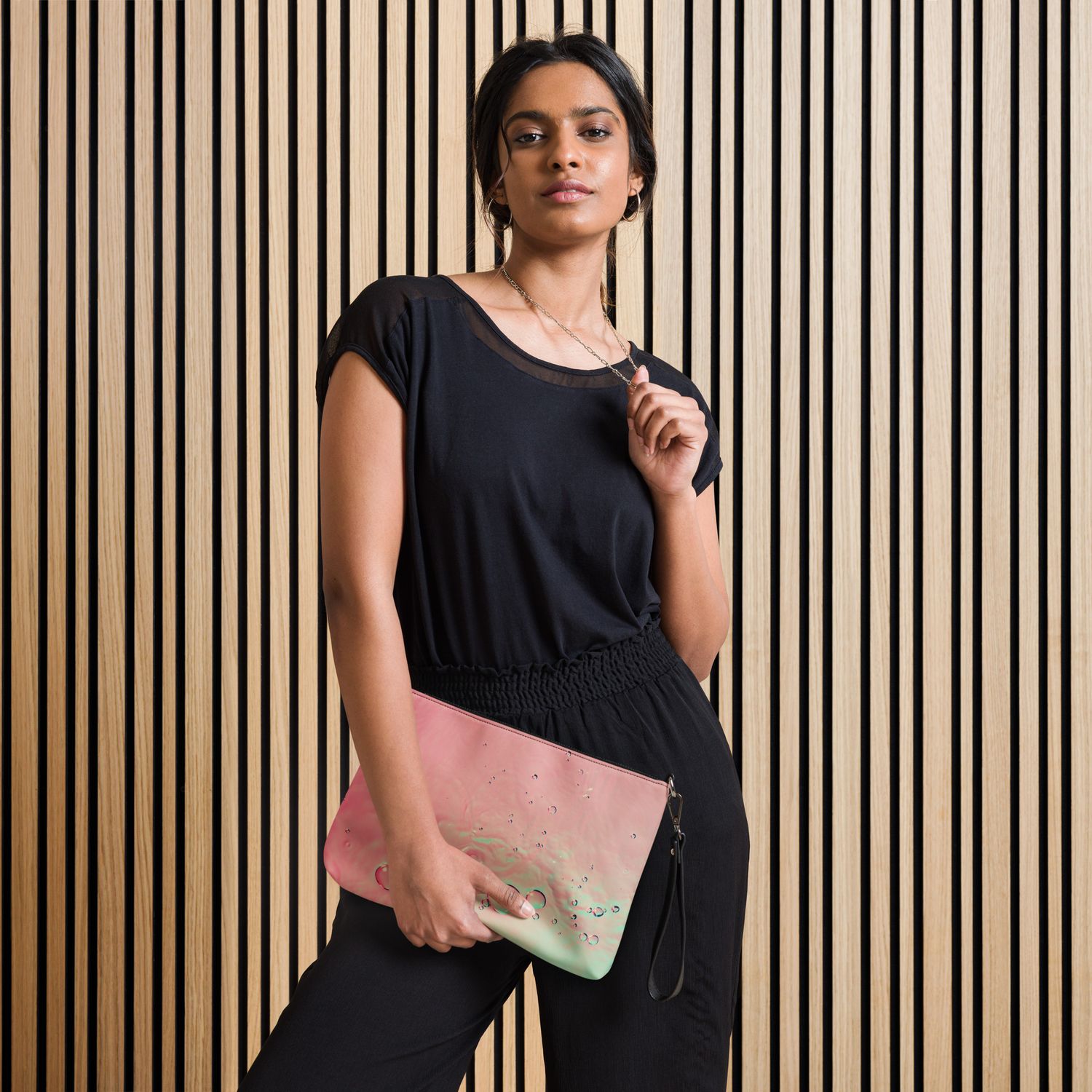 Crossbody Bag Water Design – Faux Leather Convertible Purse with Wrist Strap Water Design – Bold Statement Bag for Travel, Events &amp; Everyday