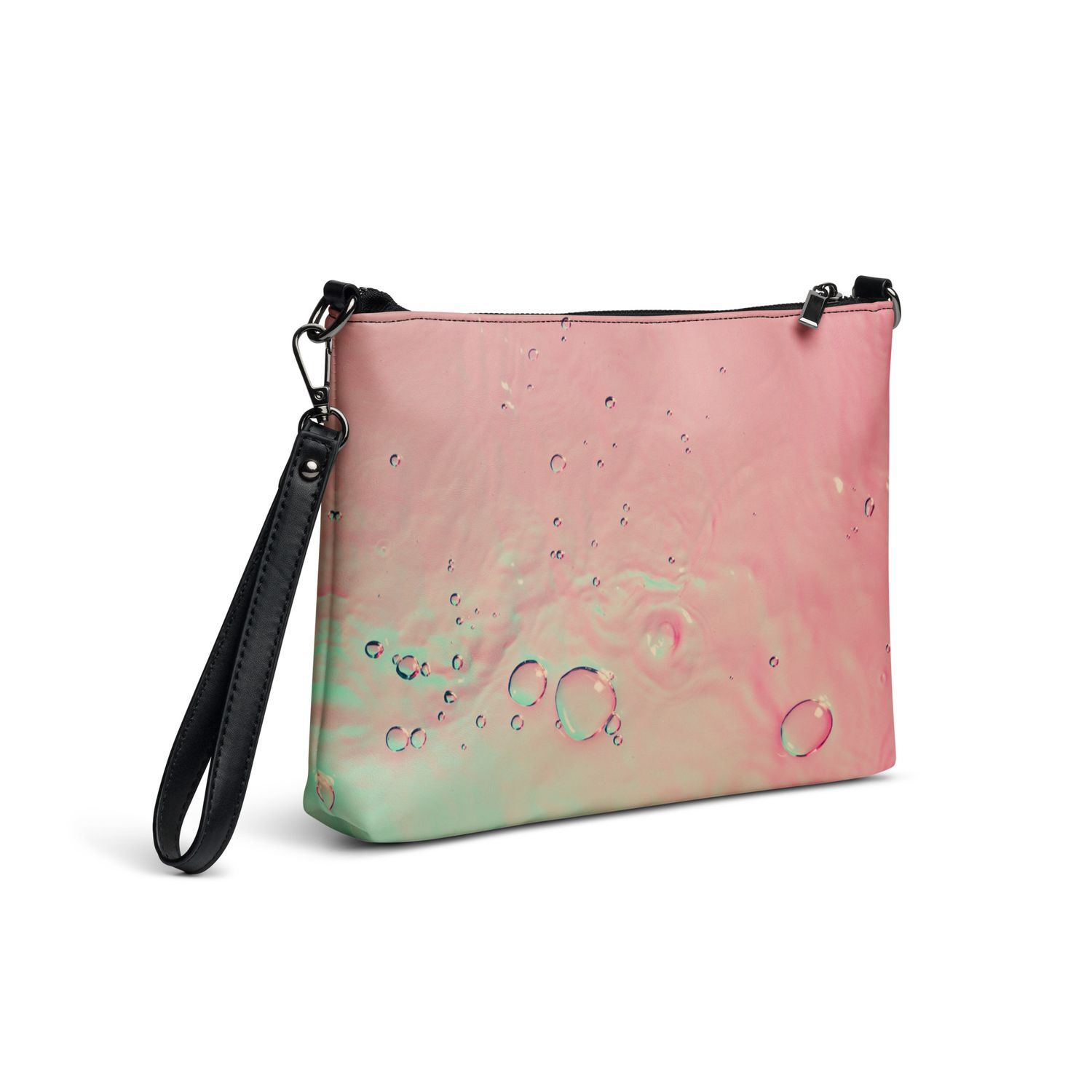 Crossbody Bag Water Design – Faux Leather Convertible Purse with Wrist Strap Water Design – Bold Statement Bag for Travel, Events &amp; Everyday