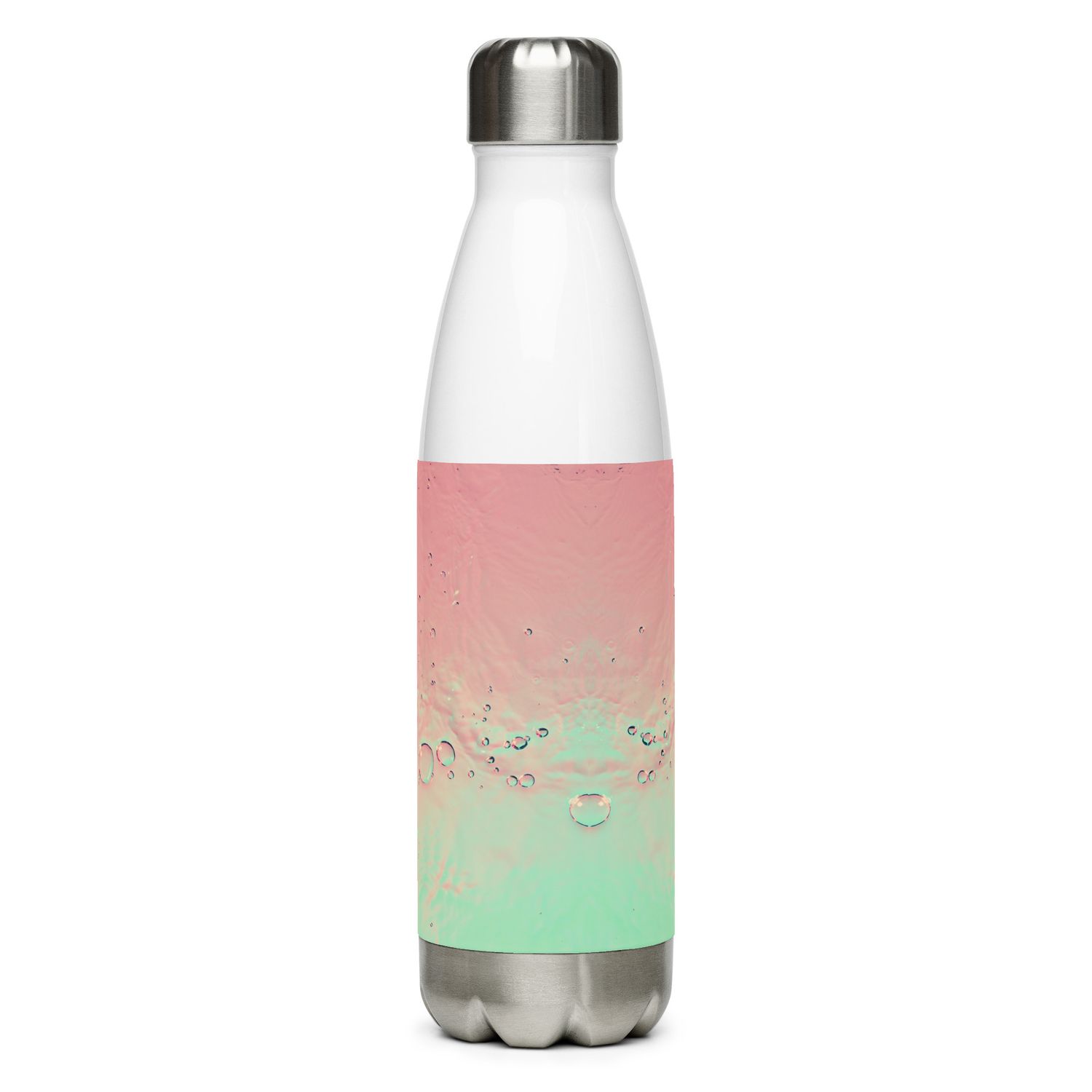 Insulated Stainless Steel Water Bottle with Water Design - 17oz Leak-Proof Thermal Flask. Keeps Drinks Cold or Hot for hours.