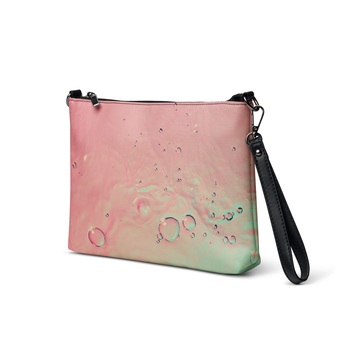 Crossbody Bag Water Design – Faux Leather Convertible Purse with Wrist Strap Water Design – Bold Statement Bag for Travel, Events &amp; Everyday