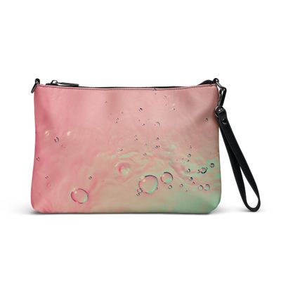 Crossbody Bag Water Design – Faux Leather Convertible Purse with Wrist Strap Water Design – Bold Statement Bag for Travel, Events &amp; Everyday