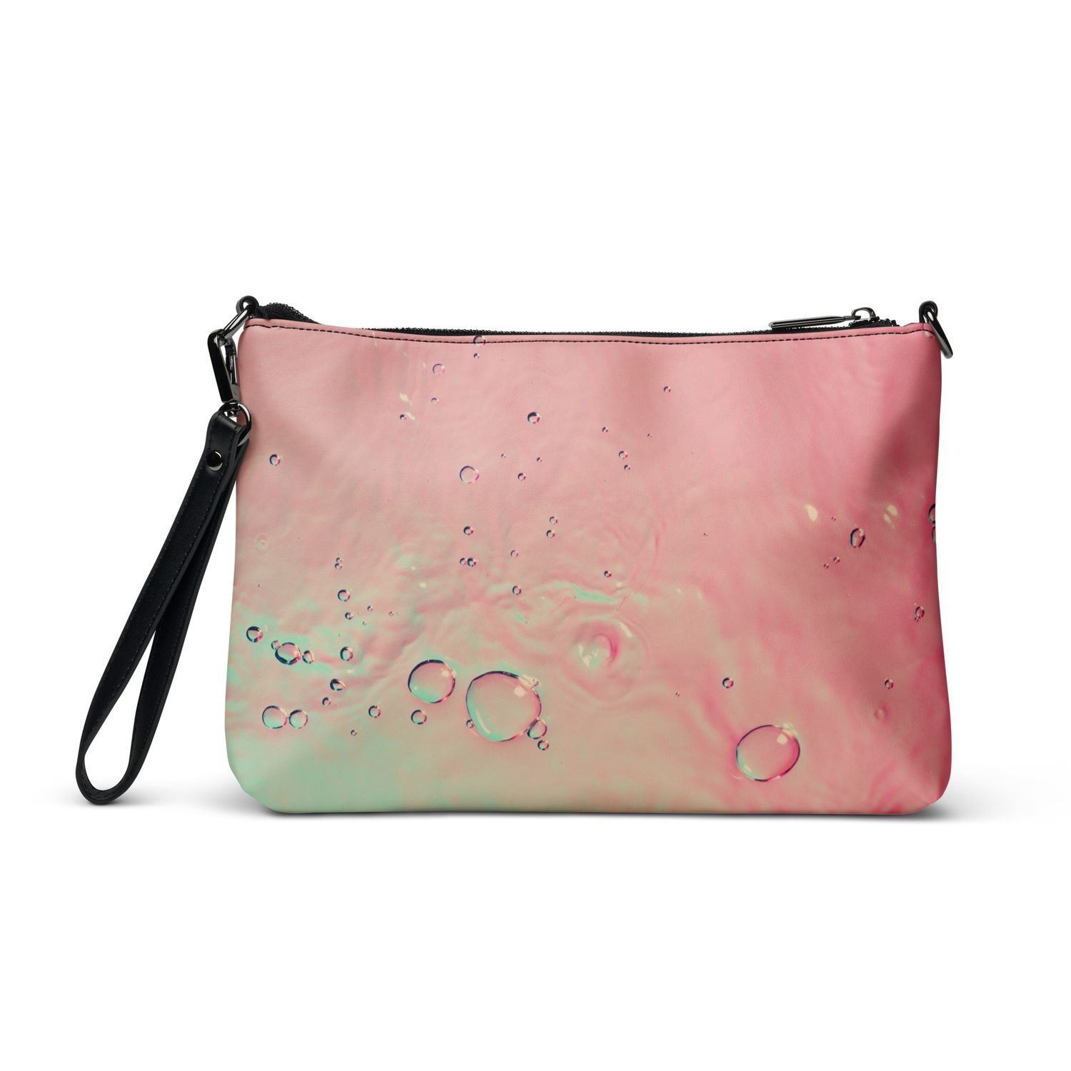 Crossbody Bag Water Design – Faux Leather Convertible Purse with Wrist Strap Water Design – Bold Statement Bag for Travel, Events &amp; Everyday