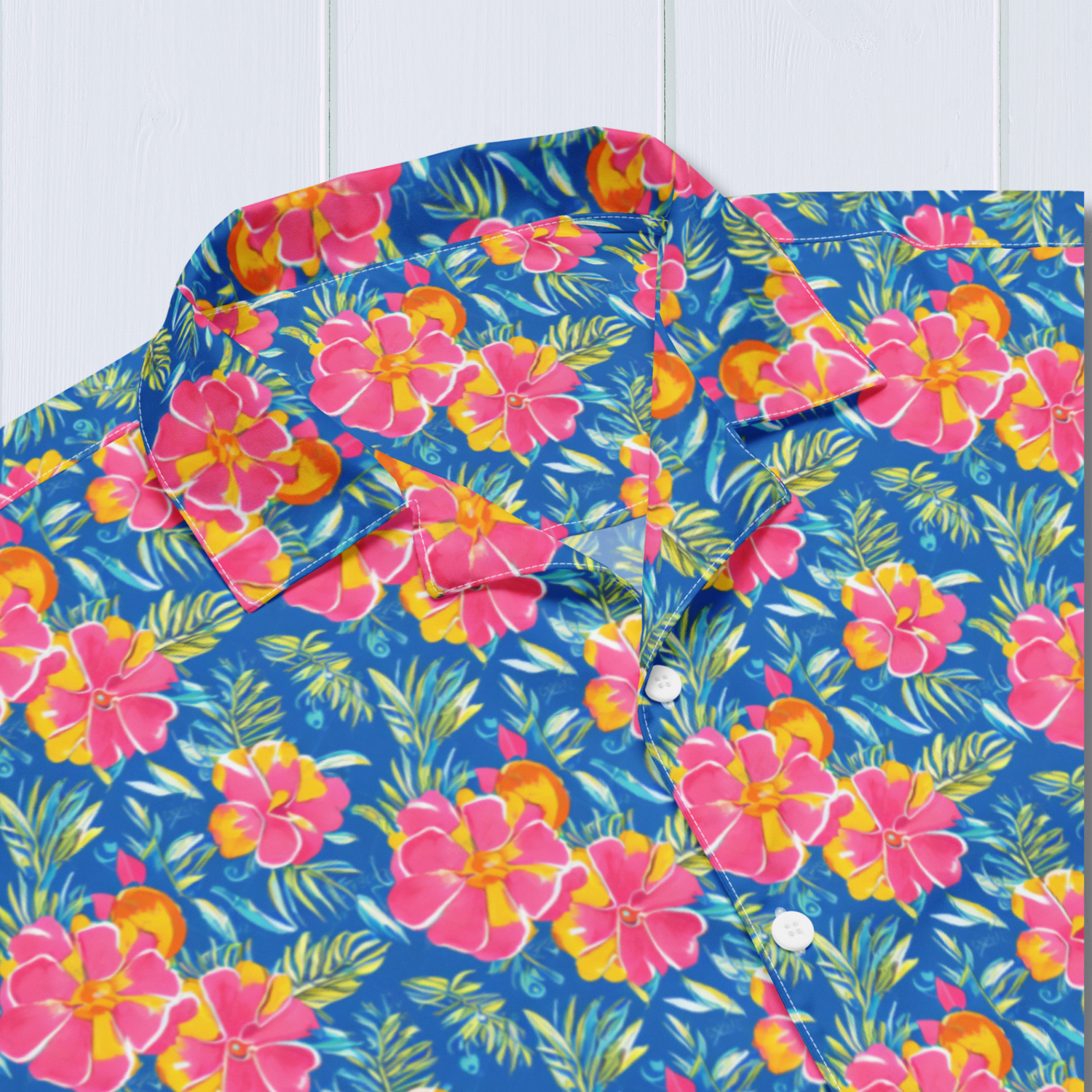 Unisex Oversized Floral Button Shirt