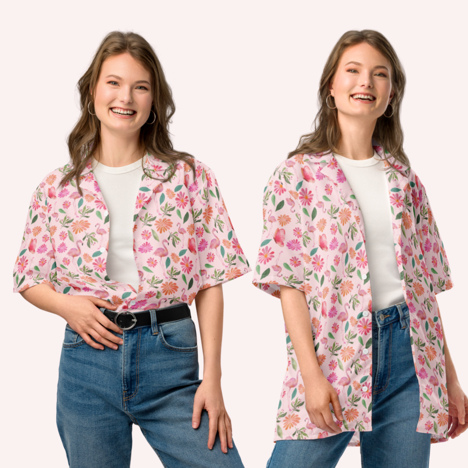 Vibrant Peacock Unisex Oversized Button-Up Shirt: Casual, Boho, Retro Style for All Seasons