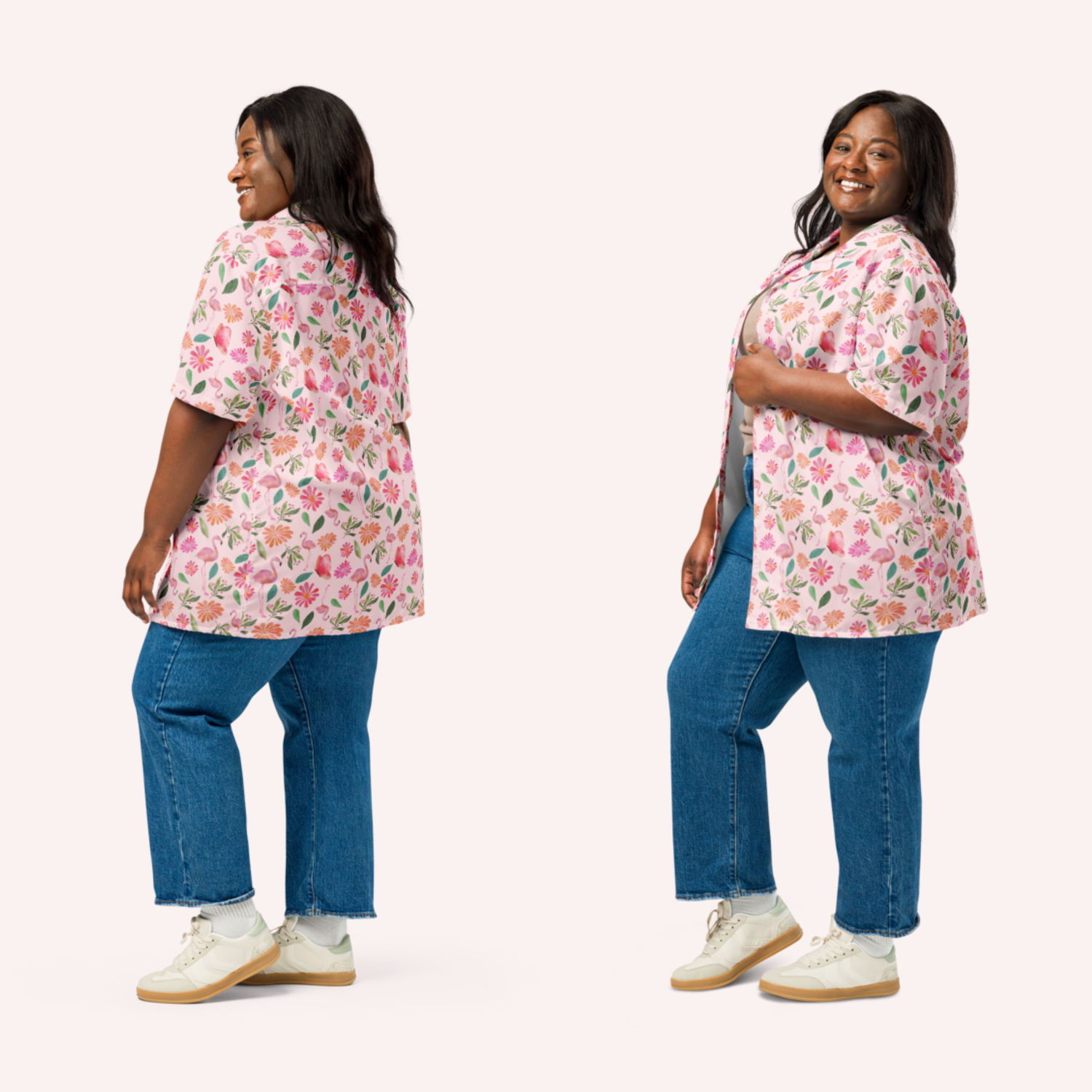 Vibrant Peacock Unisex Oversized Button-Up Shirt: Casual, Boho, Retro Style for All Seasons