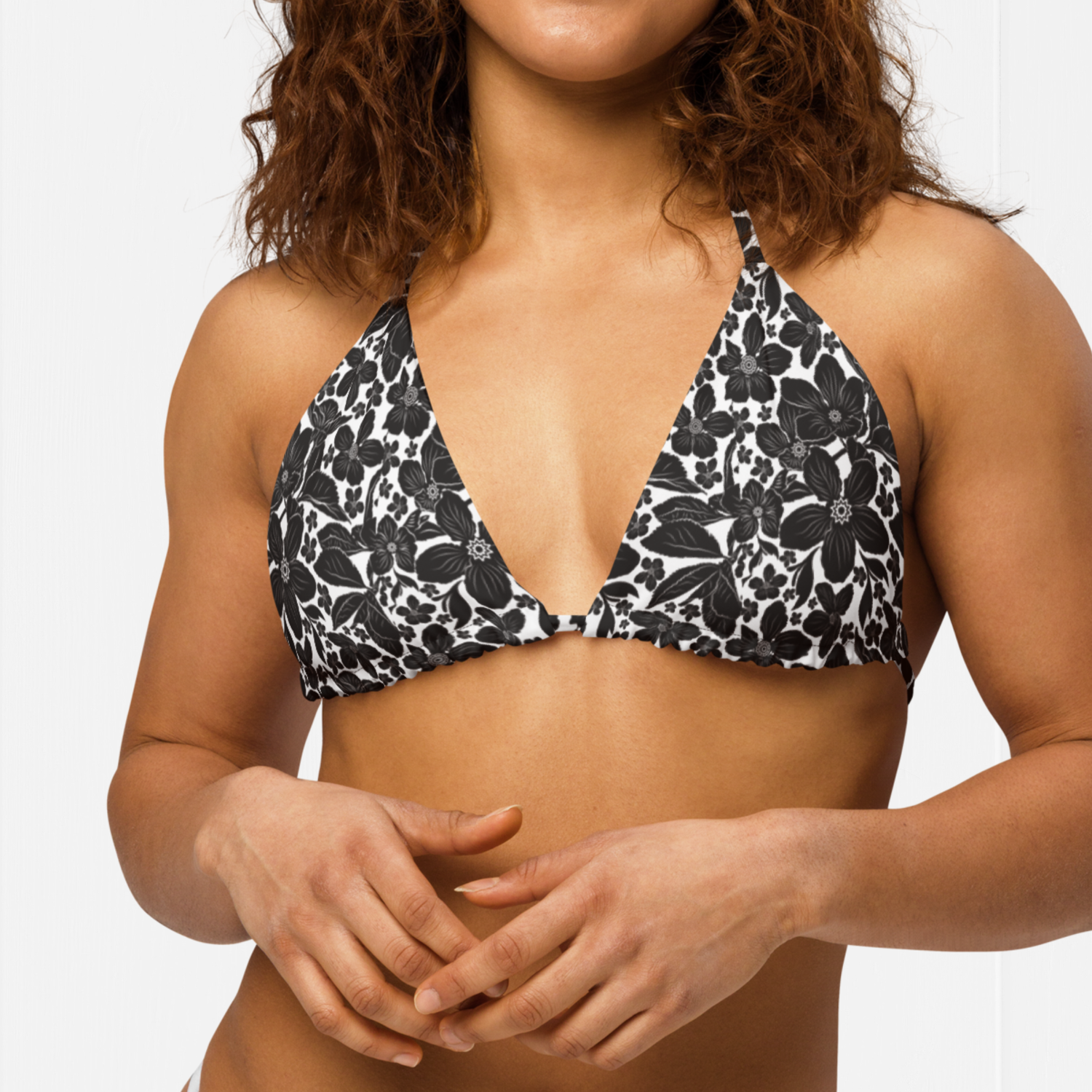 Women&#39;s Floral Recycled UP50 String Bikini Separates
