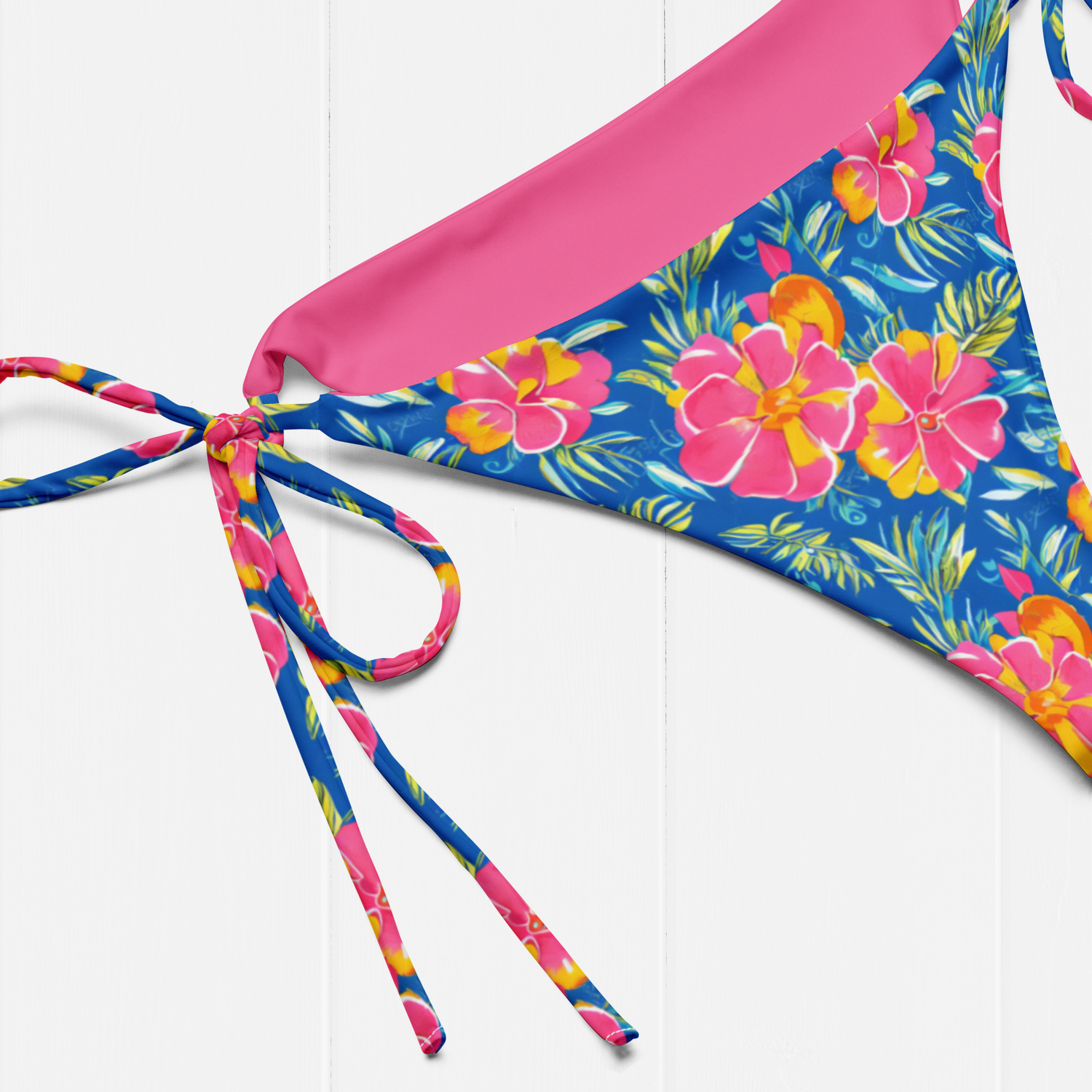 Women&#39;s Blue Tropics Recycled UP50 String Bikini Separates