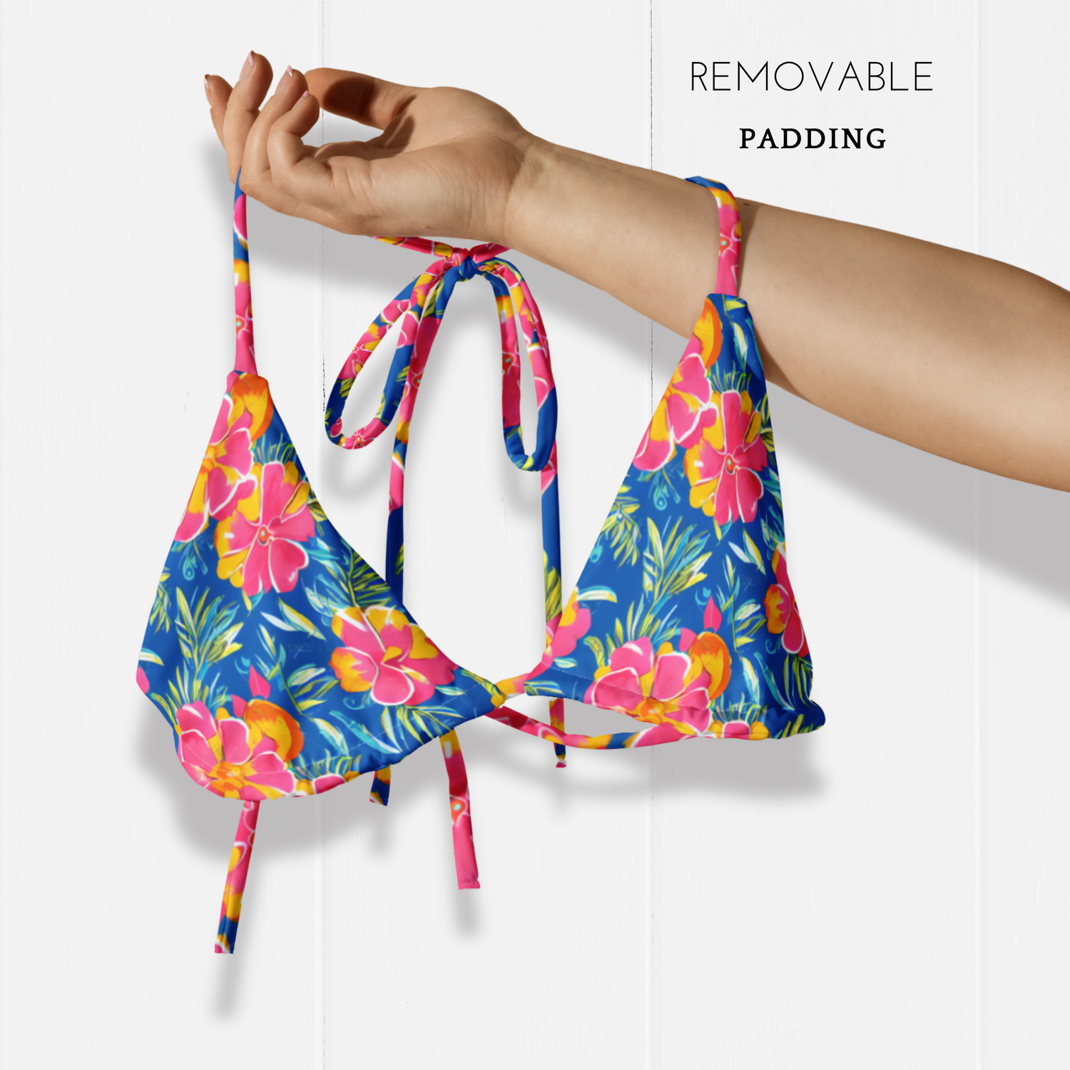Women&#39;s Blue Tropics Recycled UP50 String Bikini Separates