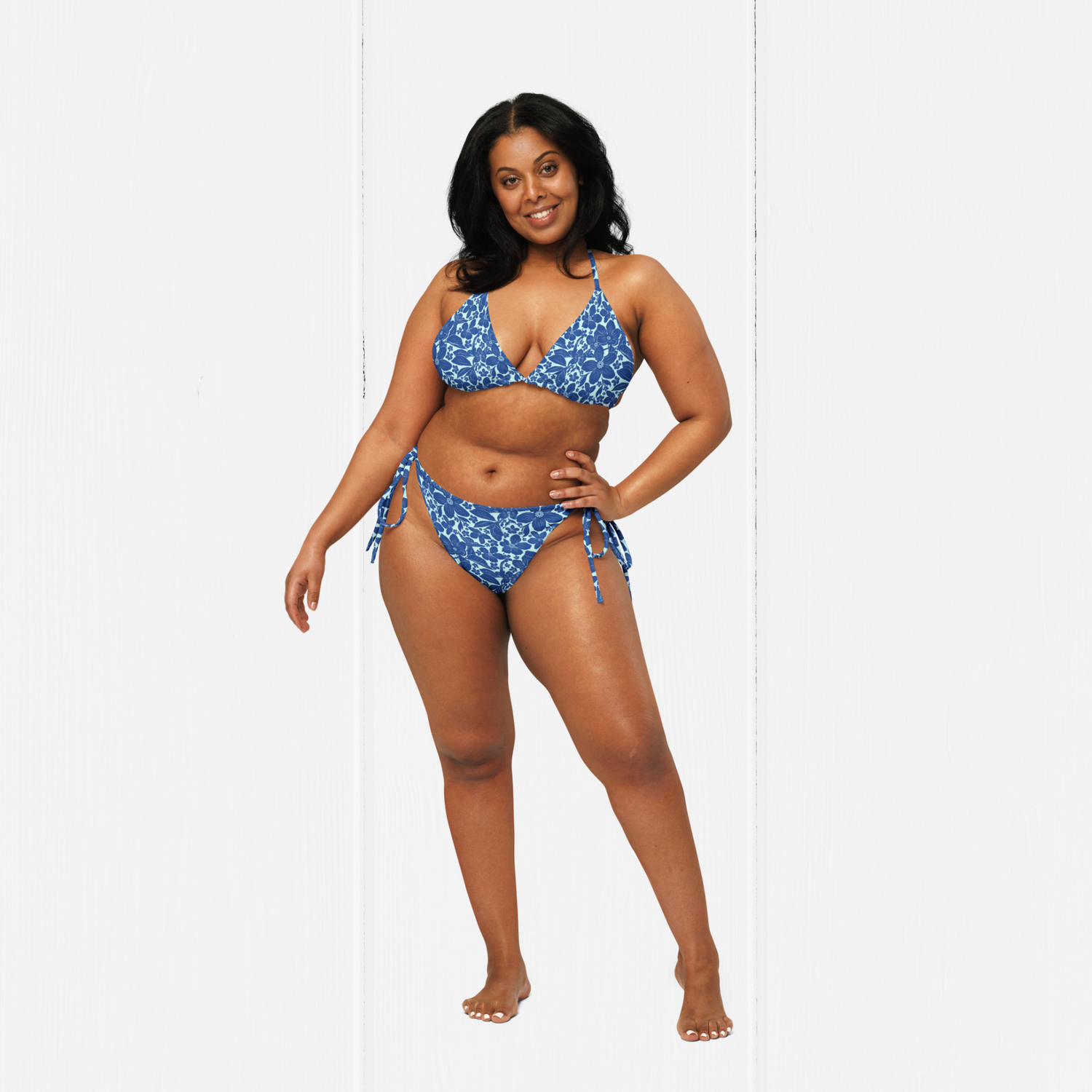 Tropic Blues Recycled String Bikini Separates for Women - Eco-Friendly Beachwear