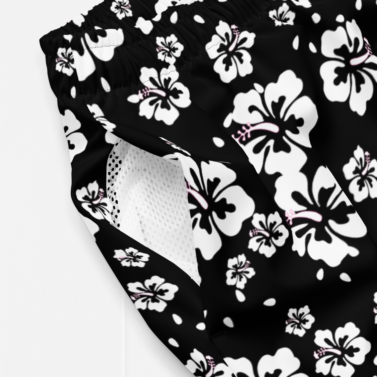 Men’s Floral Anti-Chafe Swim Trunks. 4 Way Stretch UPF 50+