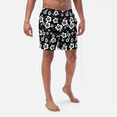 Men’s Floral Anti-Chafe Swim Trunks. 4 Way Stretch UPF 50+