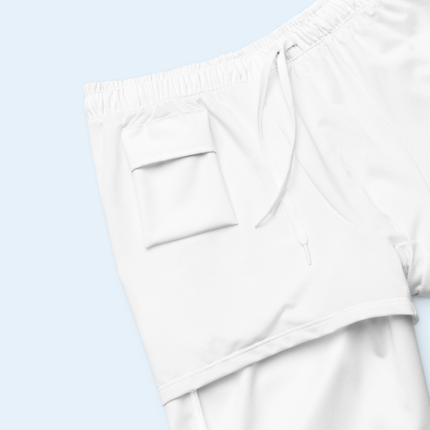 Men&#39;s White UP50+ Swim Trunks.