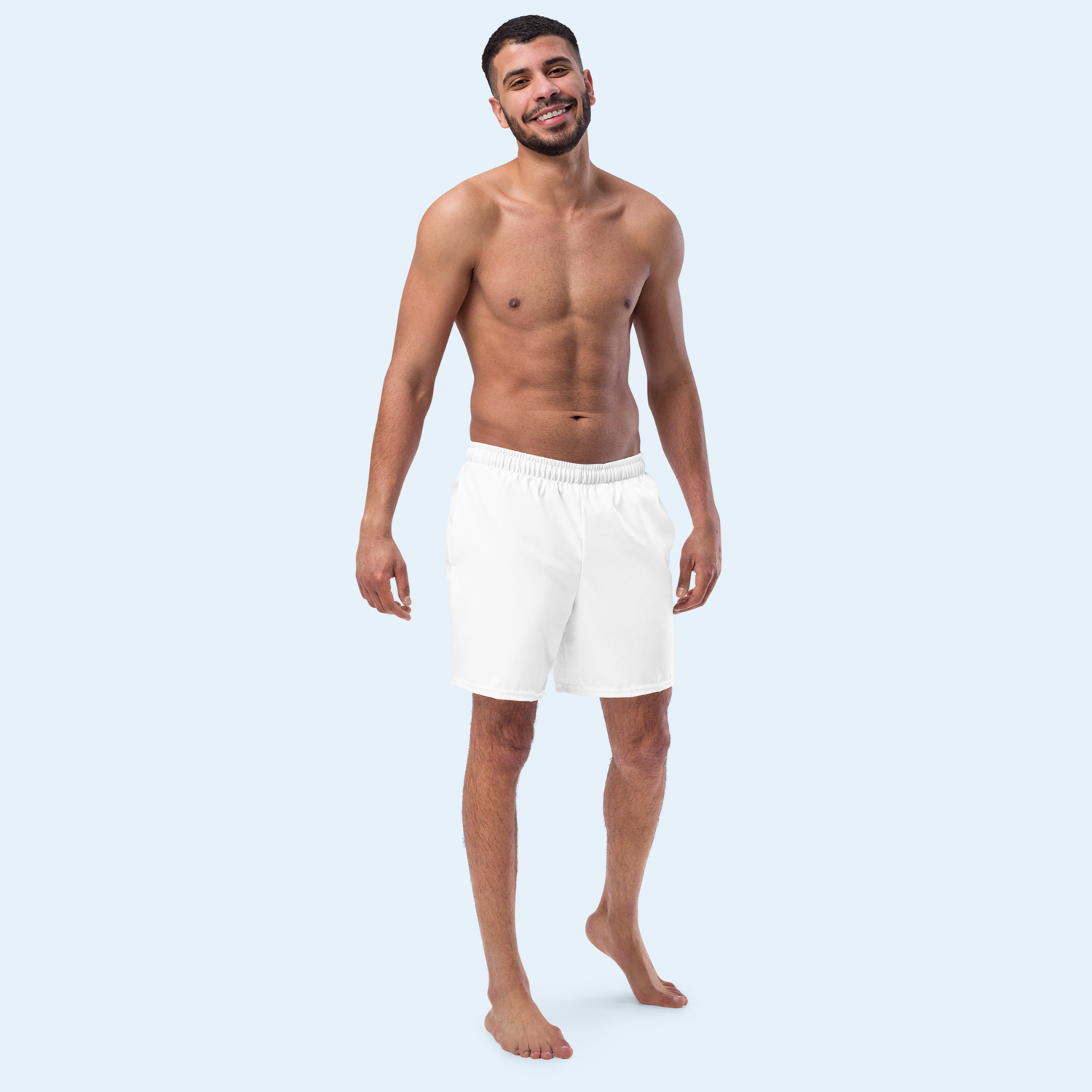 Men&#39;s White UP50+ Swim Trunks.