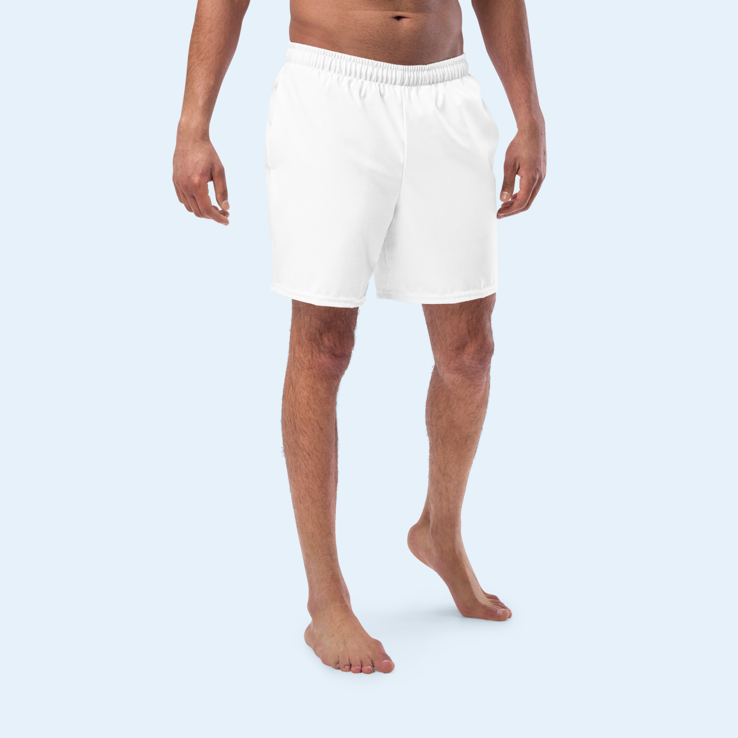 Men&#39;s White UP50+ Swim Trunks.