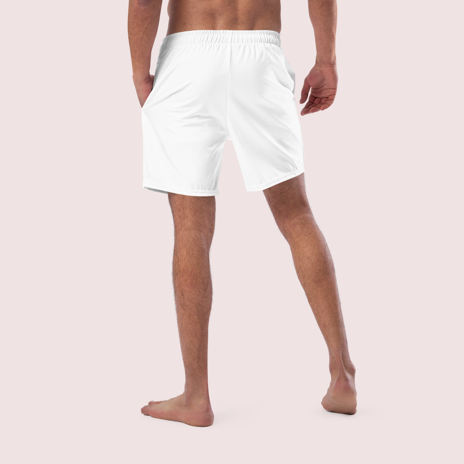 Men&#39;s White UP50+ Swim Trunks.